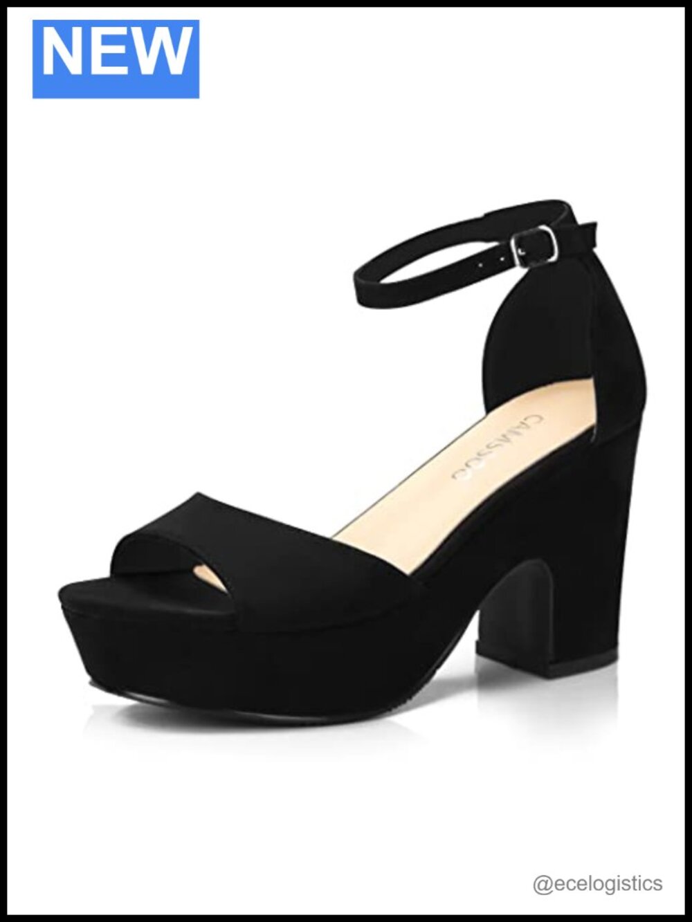 Chunky Heel Platform Sandals Open Toe Ankle Strap Suede Non-Slip Wedges Dress